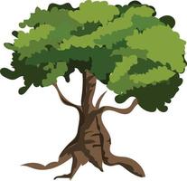 Free vector tree with green leaves art