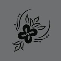 Vector abstract line art collection with floral elements