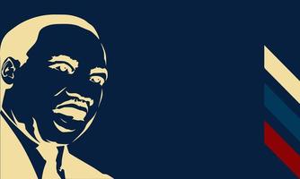 Martin Luther King Jr day blue background with face of Martin Luther King. Vector Illustration with place for your text