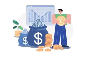 Take Investment Profit Illustration concept. A flat illustration isolated on white background vector