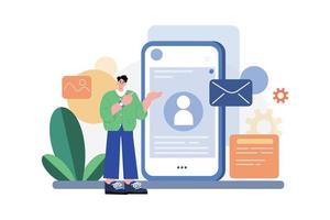 Securing Personal Data Illustration concept. A flat illustration isolated on white background vector