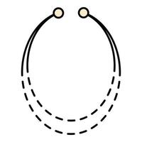 vector de contorno de color de icono de accesorio de collar