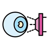 Eyeball laser inspection icon color outline vector