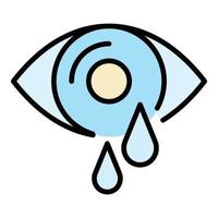 vector de contorno de color de icono de lágrimas de ojo