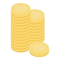 Coins stack icon, isometric style vector