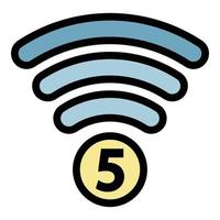 5G network symbol icon color outline vector