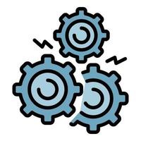 Gear supply icon color outline vector