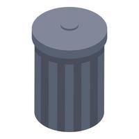 Garbage bin icon, isometric style vector