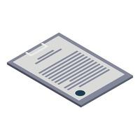 Clipboard icon, isometric style vector