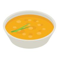 Onion soup icon, isometric style vector