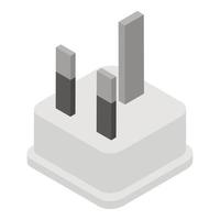 Electric plug icon, isometric style vector