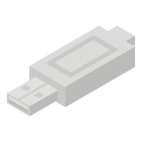 Usb laptop adapter icon, isometric style vector