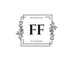 Initial FF feminine logo. Usable for Nature, Salon, Spa, Cosmetic and Beauty Logos. Flat Vector Logo Design Template Element.