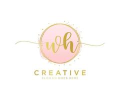 Initial WH feminine logo. Usable for Nature, Salon, Spa, Cosmetic and Beauty Logos. Flat Vector Logo Design Template Element.