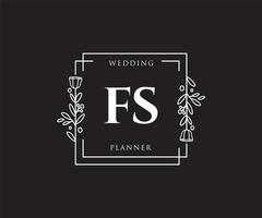 logotipo femenino fs inicial. utilizable para logotipos de naturaleza, salón, spa, cosmética y belleza. elemento de plantilla de diseño de logotipo de vector plano.