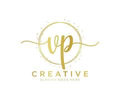 Initial VP feminine logo. Usable for Nature, Salon, Spa, Cosmetic and Beauty Logos. Flat Vector Logo Design Template Element.