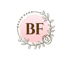 Initial BF feminine logo. Usable for Nature, Salon, Spa, Cosmetic and Beauty Logos. Flat Vector Logo Design Template Element.