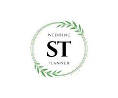 colección de logotipos de monogramas de boda con letras iniciales, plantillas florales y minimalistas modernas dibujadas a mano para tarjetas de invitación, guardar la fecha, identidad elegante para restaurante, boutique, café en vector