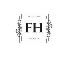 Initial FH feminine logo. Usable for Nature, Salon, Spa, Cosmetic and Beauty Logos. Flat Vector Logo Design Template Element.