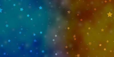 Light Blue, Yellow vector texture with beautiful stars.