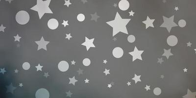 Light Gray vector pattern with circles, stars.