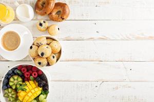 Fresh and bright continental breakfast table photo