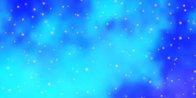 Light Pink, Blue vector template with neon stars.