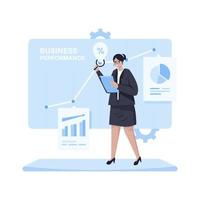 Business performance presentation report flat design vector