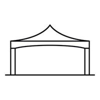 icono de carpa plegable, estilo de contorno vector