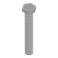 Long metal bolt icon, isometric style vector