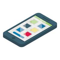 Smartphone icon, isometric style vector