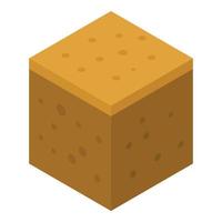 Cassava icon, isometric style vector