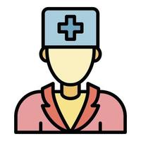 Doctor icon color outline vector