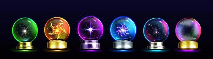 bolas de cristal mágicas para predecir la adivinación vector