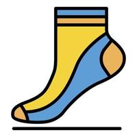 Kid sock icon color outline vector