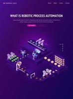página de inicio isométrica de tecnologías de automatización vector