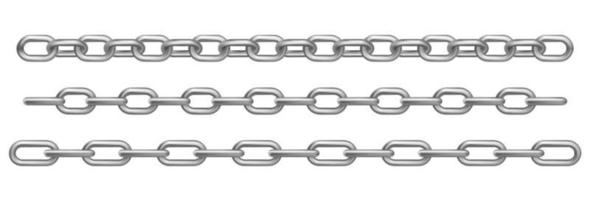 Vector realistic chrome metal chains