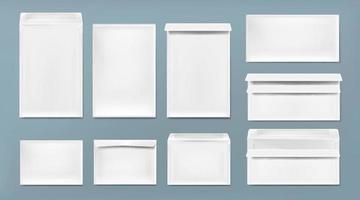 White envelope A4, DL and C6 template vector