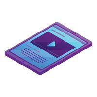 icono de tableta moderna, estilo isométrico vector