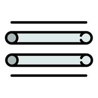 vector de contorno de color de icono de barras de metal de andamio