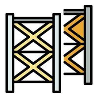 Scaffolding equipment icon color outline vector