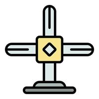 Scaffolding cross icon color outline vector
