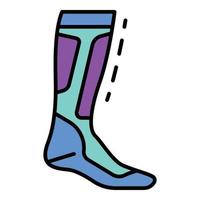 Hockey sock icon color outline vector