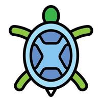 Sea turtle icon color outline vector