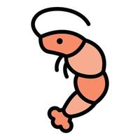 Shrimp icon color outline vector