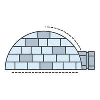 Igloo house icon color outline vector