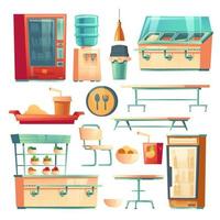 Canteen furniture in school, college or office vector