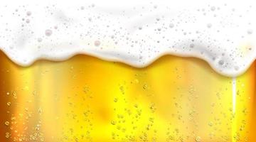 Beer with bubbles and foam background vector