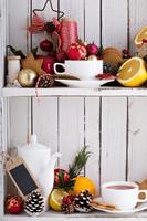 Christmas still life in a shabby chic cupboard photo