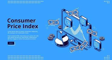 vector página de destino del índice de precios al consumidor